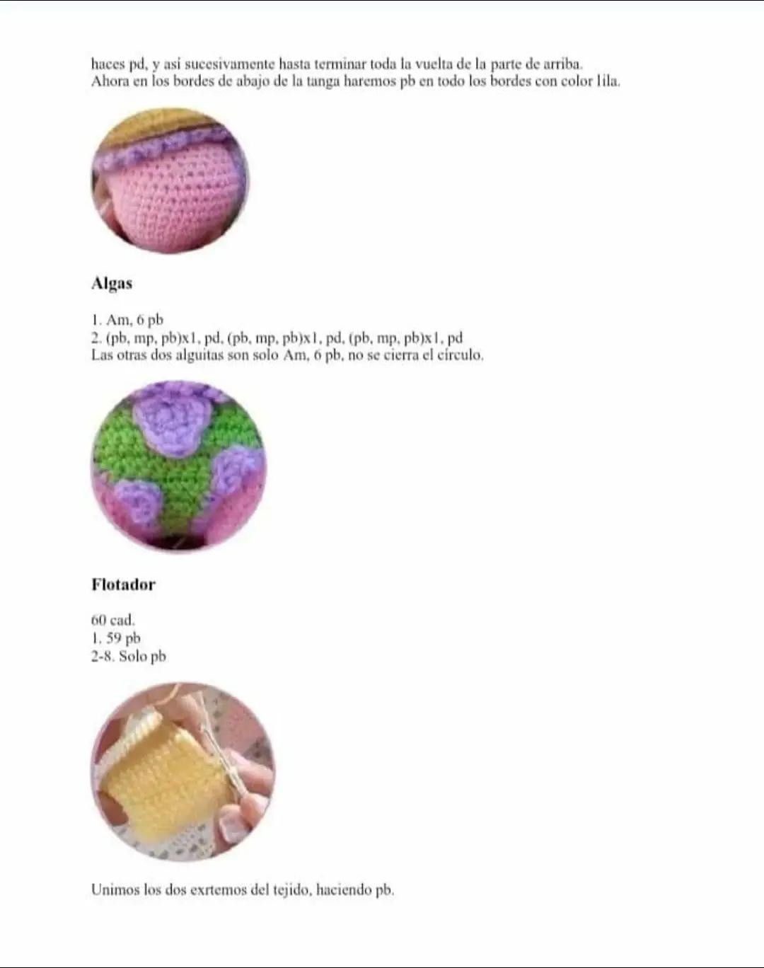 Patrón de amigurumi de estrella de mar con flotador de pato