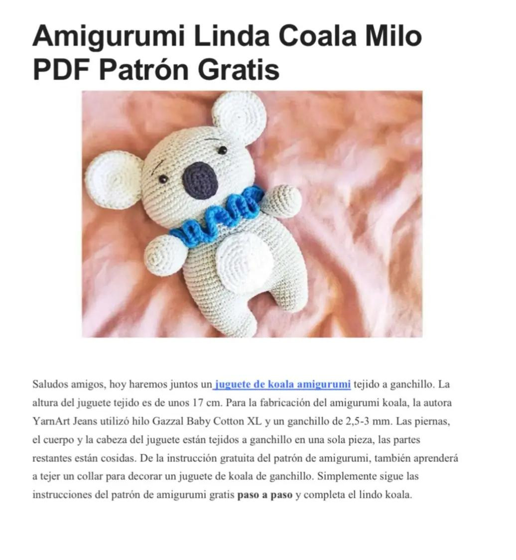 Patrón de amigurumi de koala adorable para principiantes
