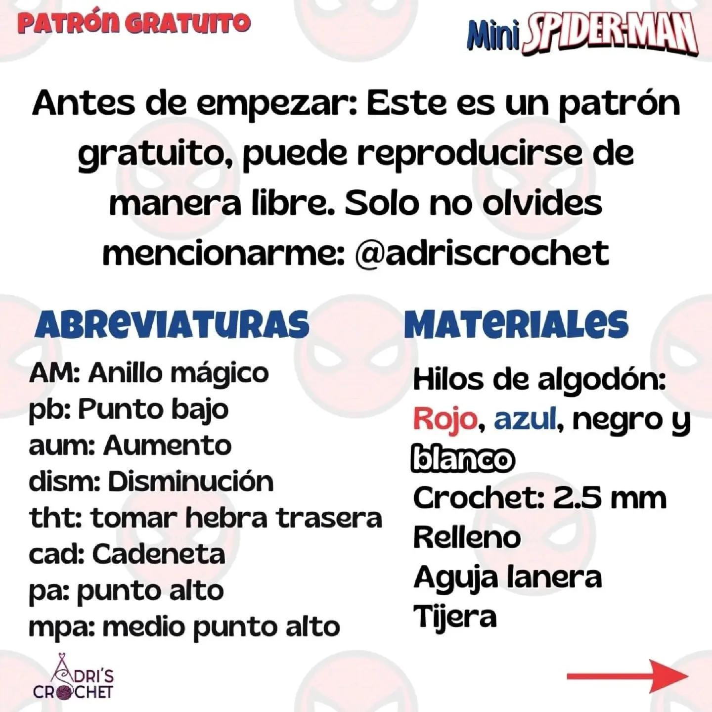 Patrón de Amigurumi de Mini Spider-Man Gratis para Tejedores