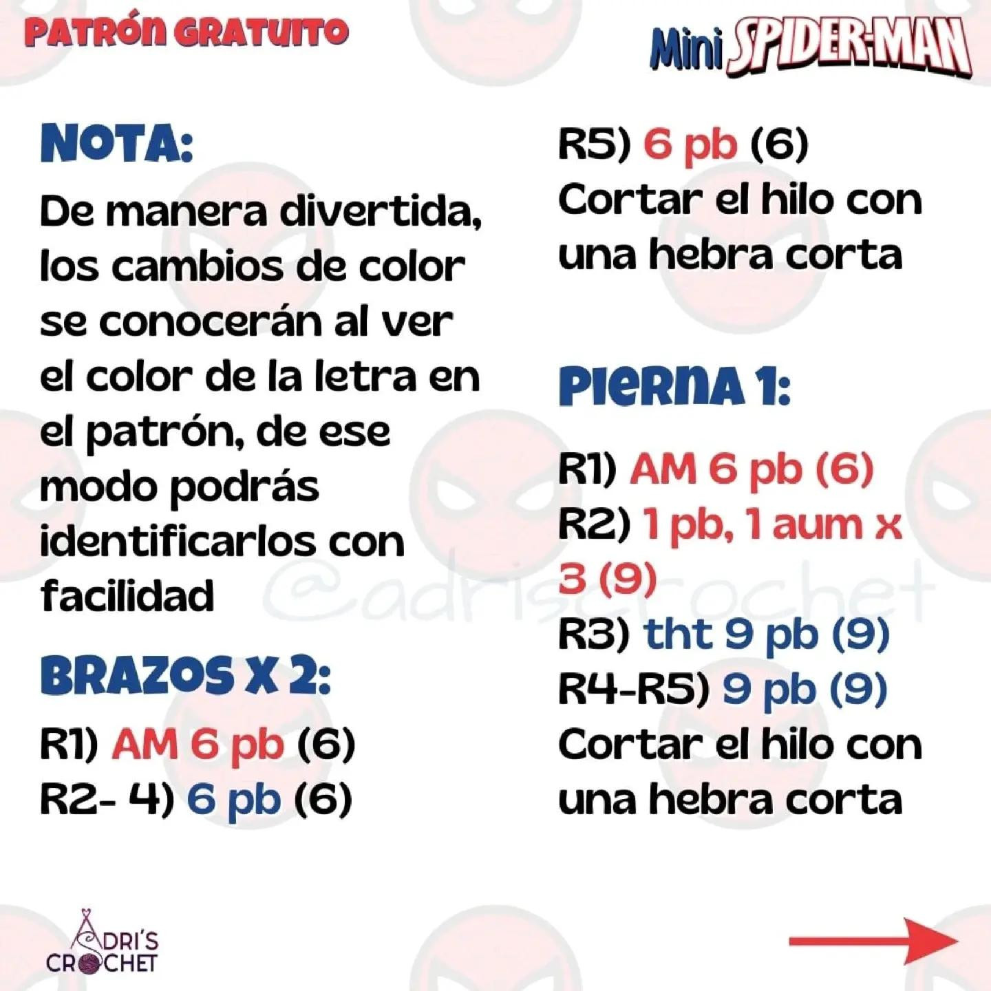 Patrón de Amigurumi de Mini Spider-Man Gratis para Tejedores