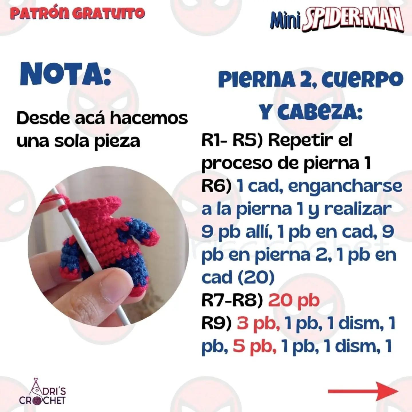 Patrón de Amigurumi de Mini Spider-Man Gratis para Tejedores