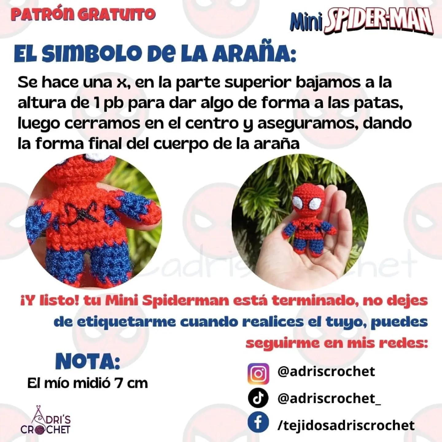 Patrón de Amigurumi de Mini Spider-Man Gratis para Tejedores