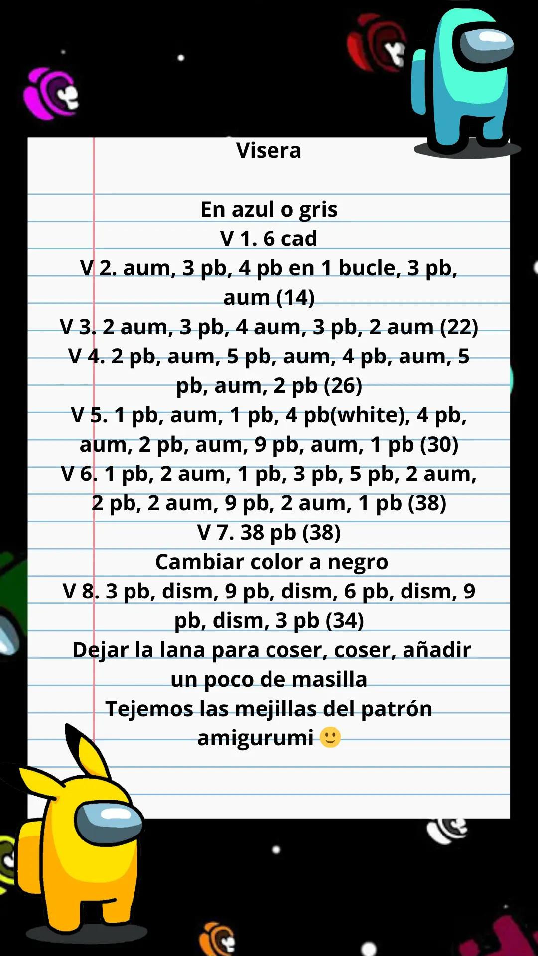 Patrón de Amigurumi de Pikachu Entre Nosotros Gratis