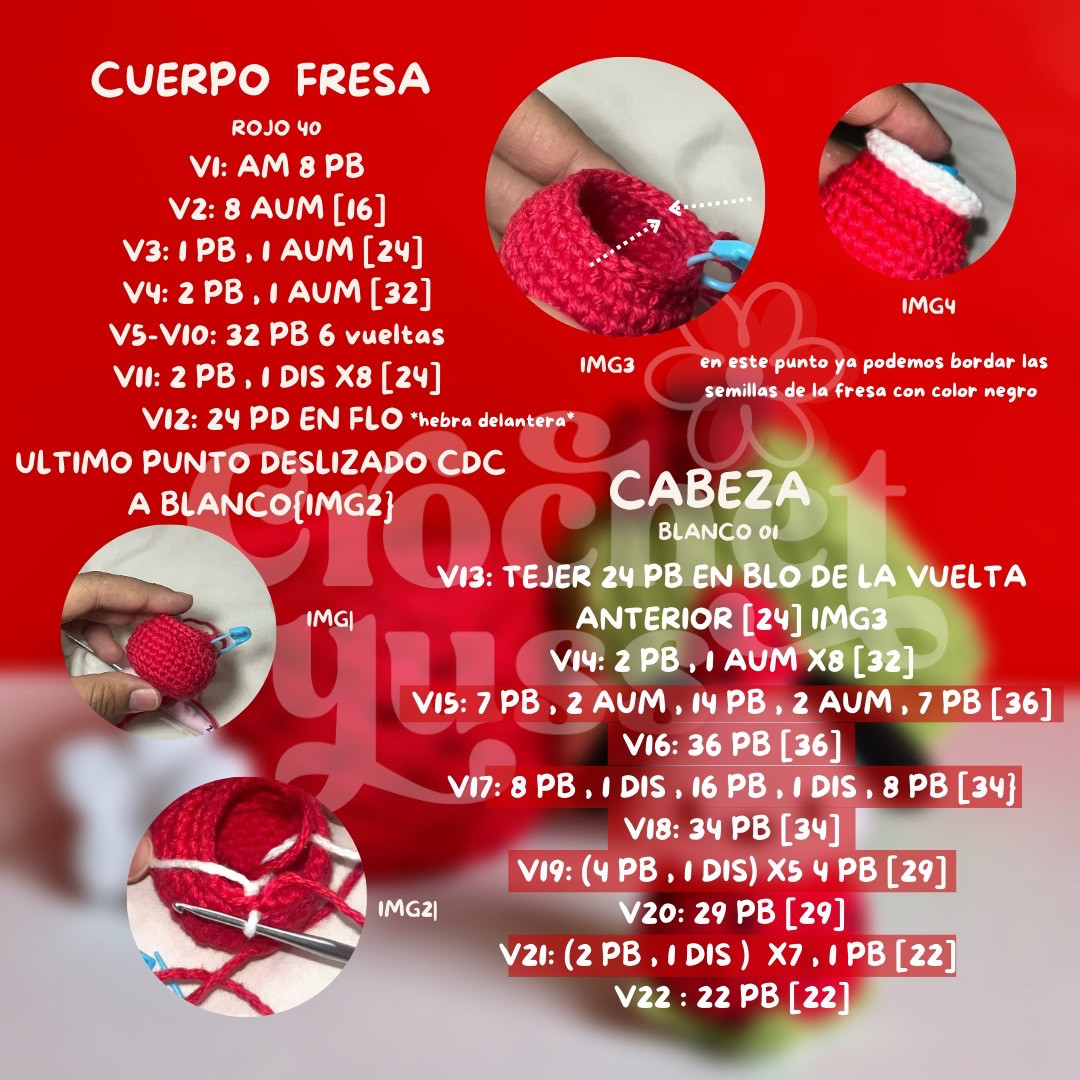 Patrón de amigurumi de Pochacco fresita, diseño adorable y gratuito