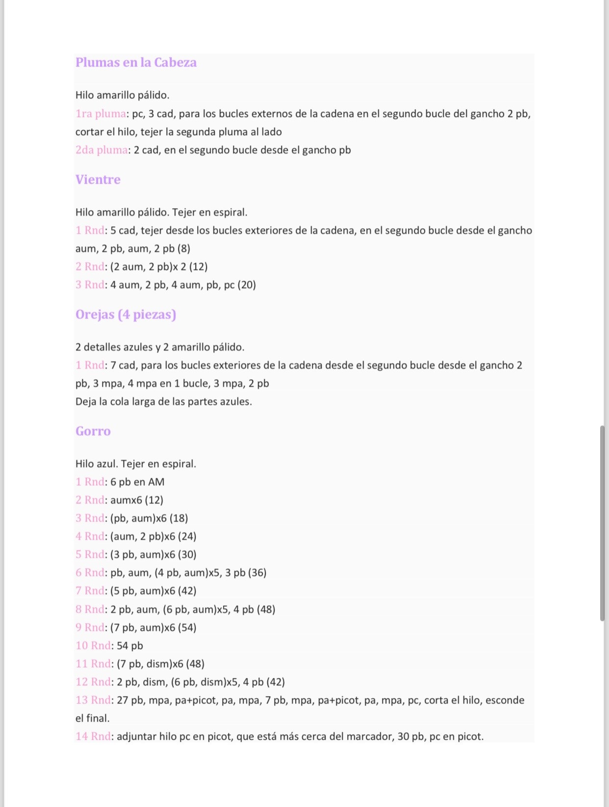 Patrón de amigurumi de pollito en traje de conejo azul