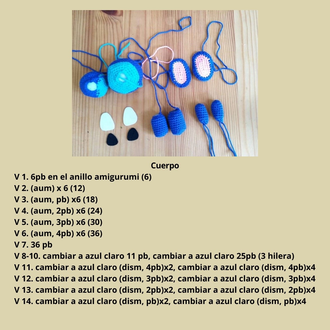 Patrón de amigurumi de Stitch para principiantes