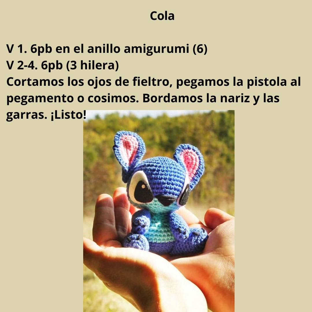 Patrón de amigurumi de Stitch para principiantes