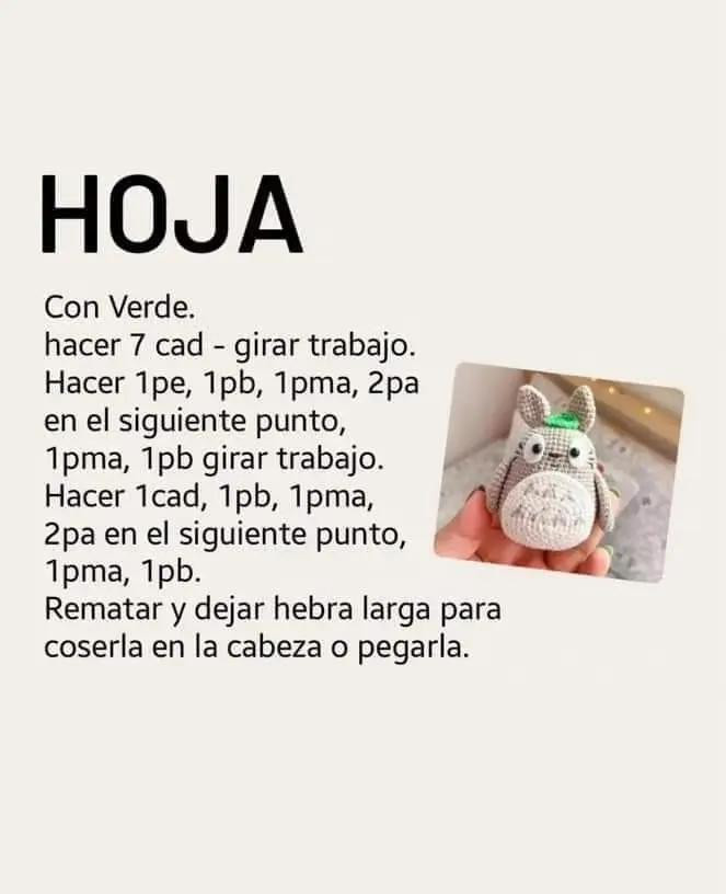 Patrón de amigurumi de Totoro fácil y gratis