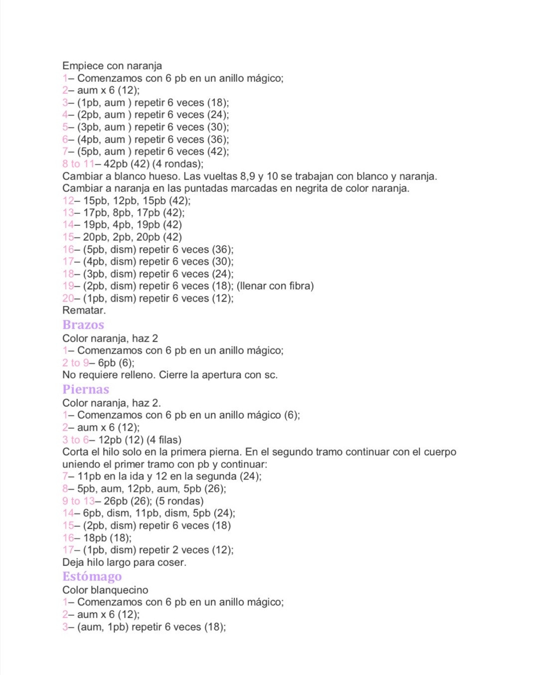 Patrón de amigurumi de zorrito adorable tejido a crochet