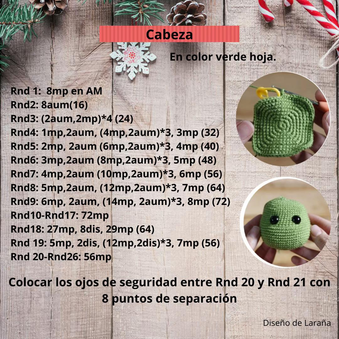 Patrón de amigurumi del Grinch para Navidad