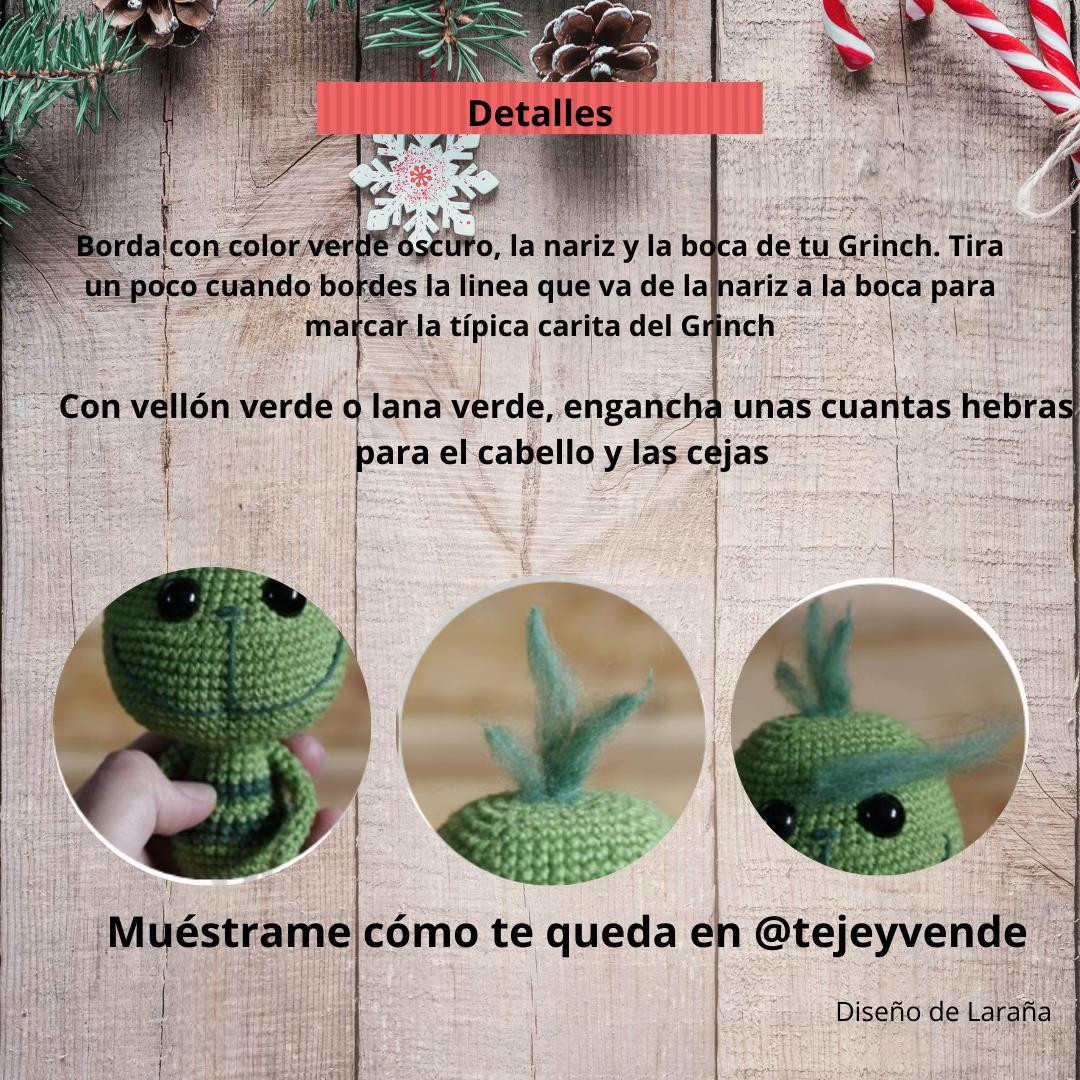 Patrón de amigurumi del Grinch para Navidad