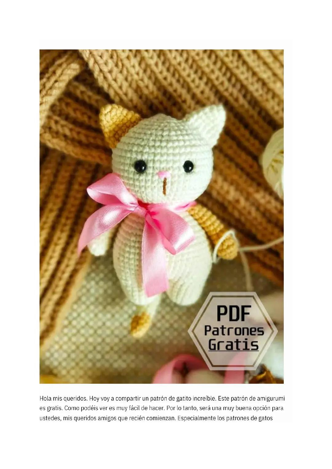 Patrón de Amigurumi: Gatito Gunyasha