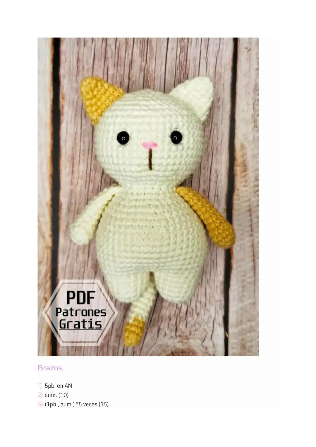 Patrón de Amigurumi: Gatito Gunyasha