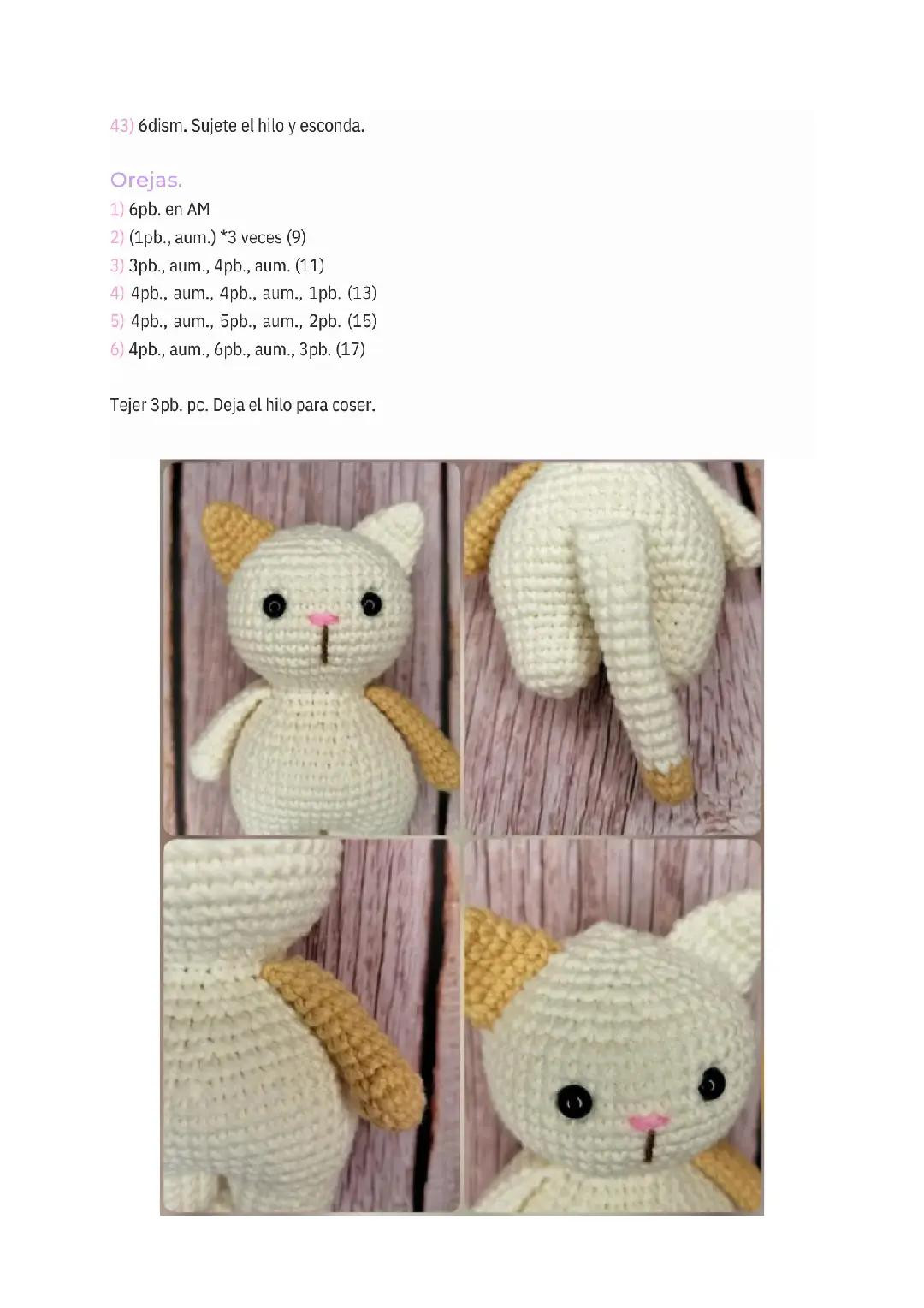 Patrón de Amigurumi: Gatito Gunyasha