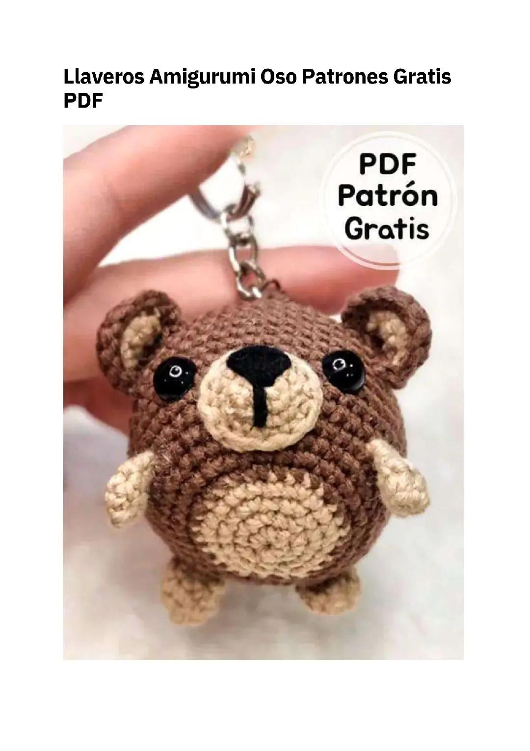 Patrón de Amigurumi: Llavero de Oso Gratis