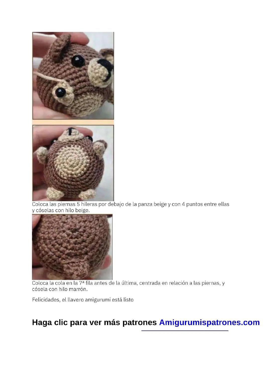 Patrón de Amigurumi: Llavero de Oso Gratis