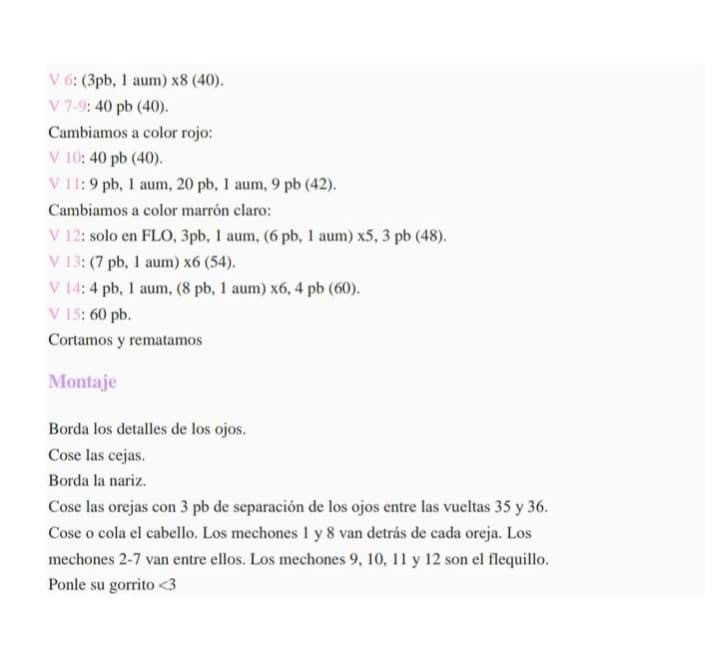 Patrón de Amigurumi Luffy en PDF de Muñecas Gratis