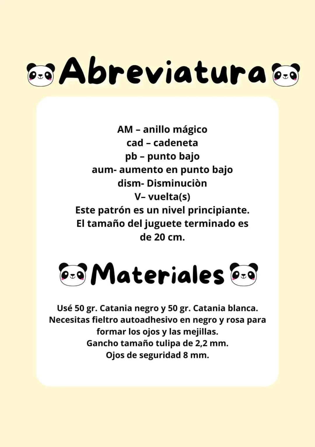 Patrón de Amigurumi: Panda Zoya, dulce y encantador