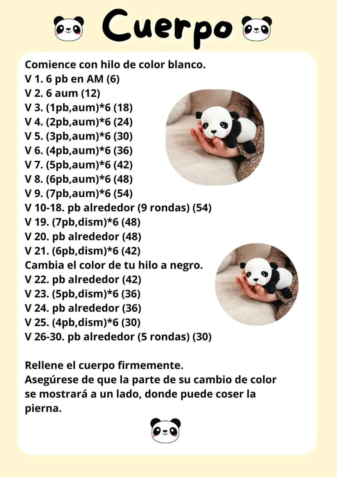 Patrón de Amigurumi: Panda Zoya, dulce y encantador