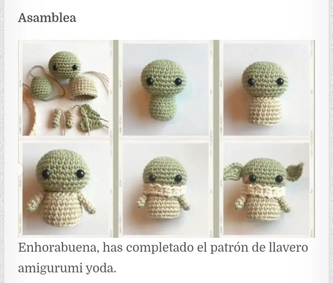 Patrón de amigurumi: pequeño maestro verde con orejas grandes