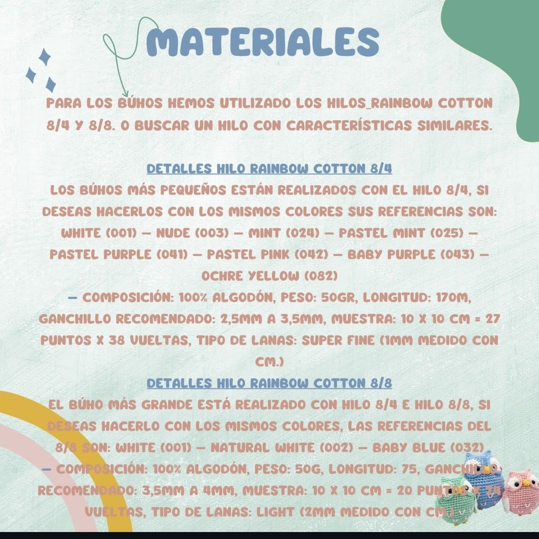 Patrón de amigurumis de búhos en crochet, fácil y gratuito.