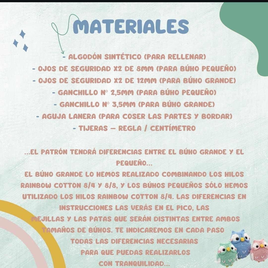 Patrón de amigurumis de búhos en crochet, fácil y gratuito.