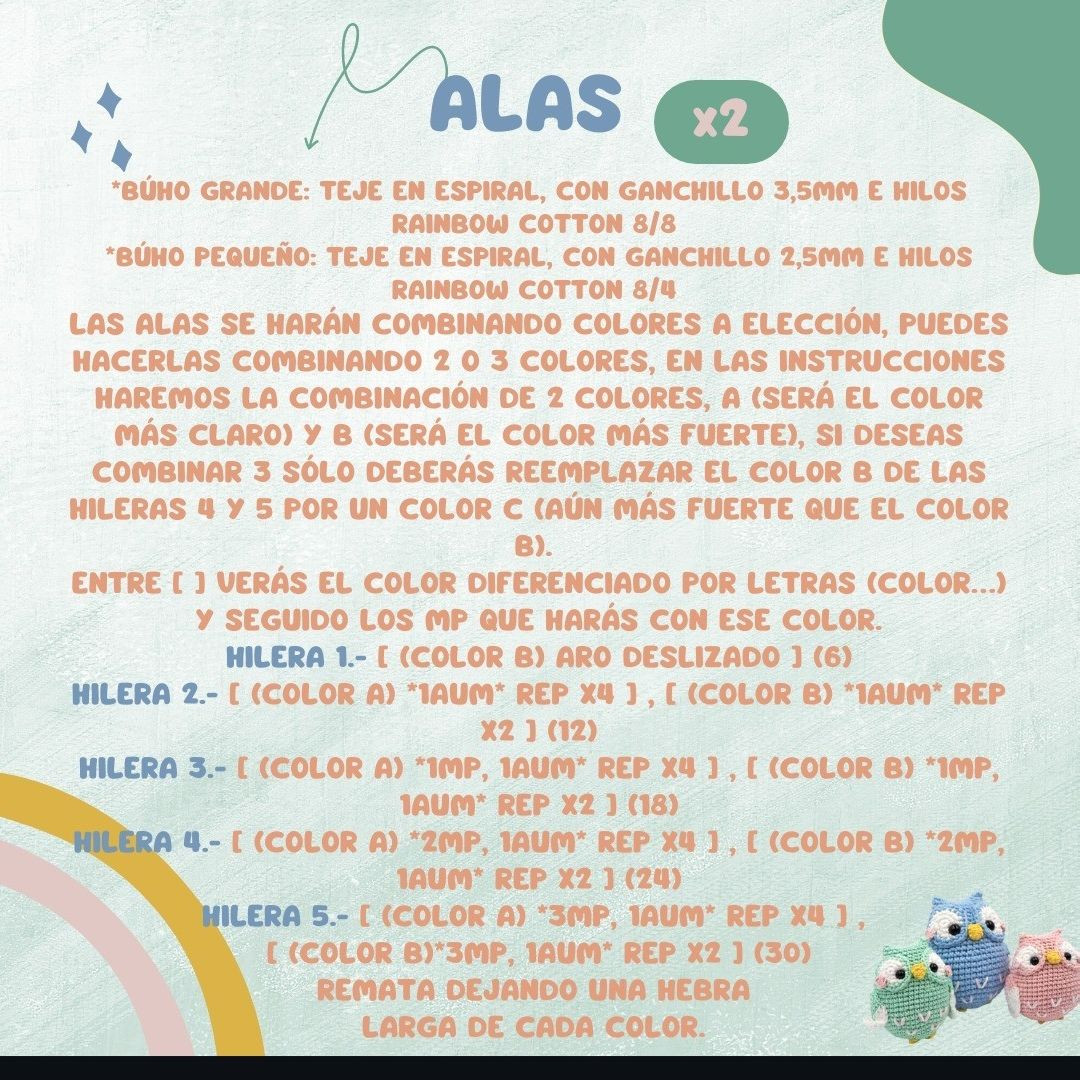 Patrón de amigurumis de búhos en crochet, fácil y gratuito.