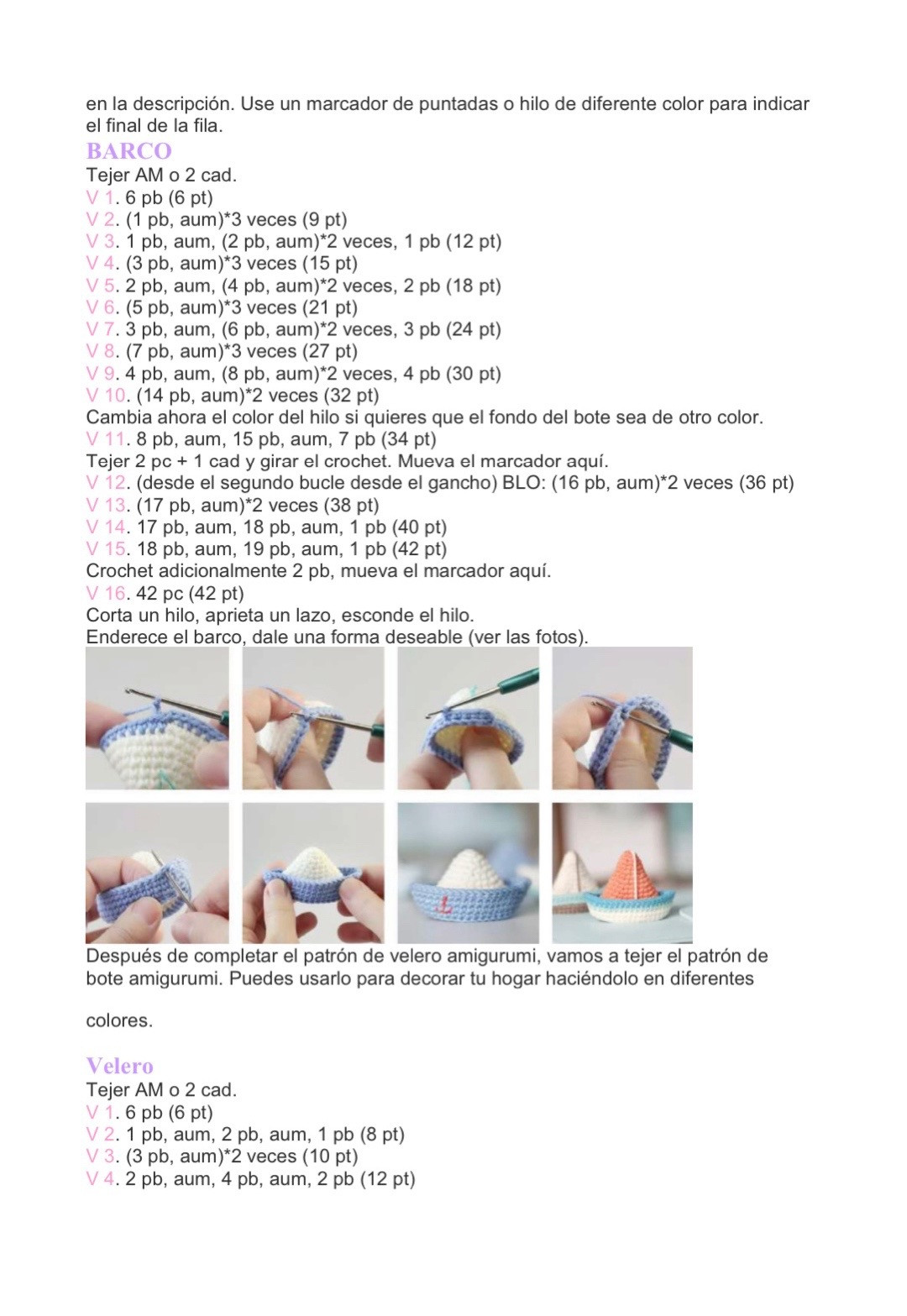 Patrón de Barco y Velero Amigurumi Fácil y Gratis