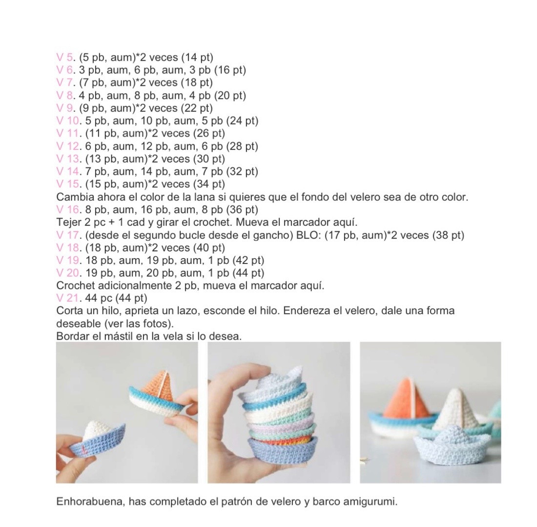 Patrón de Barco y Velero Amigurumi Fácil y Gratis