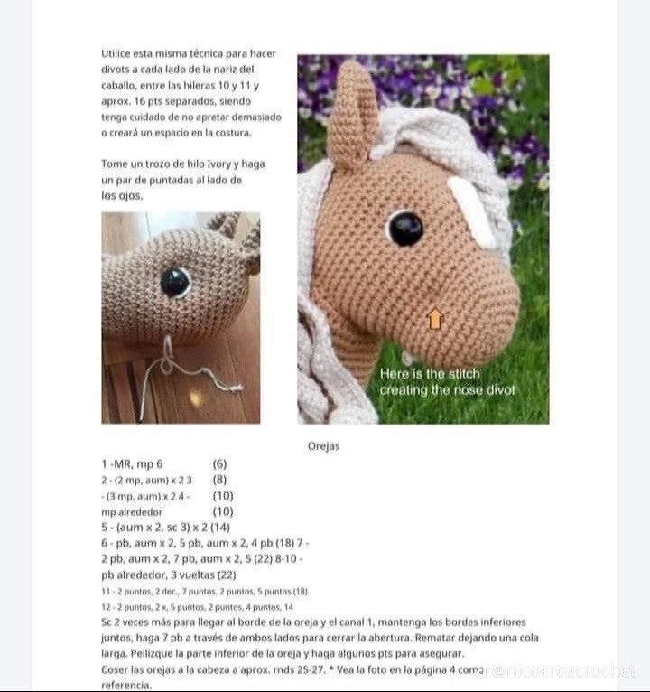 Patrón de caballo de verano para crochet divertido