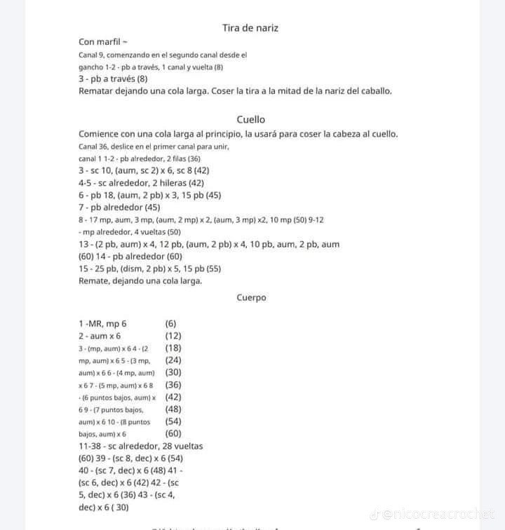 Patrón de caballo de verano para crochet divertido