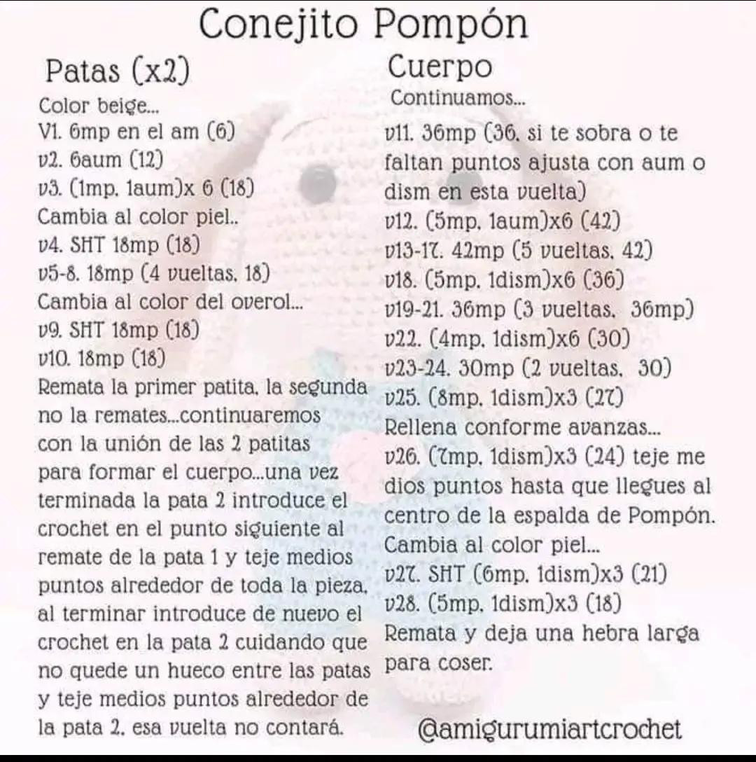 Patrón de Conejito de Crochet Gratis para Principiantes