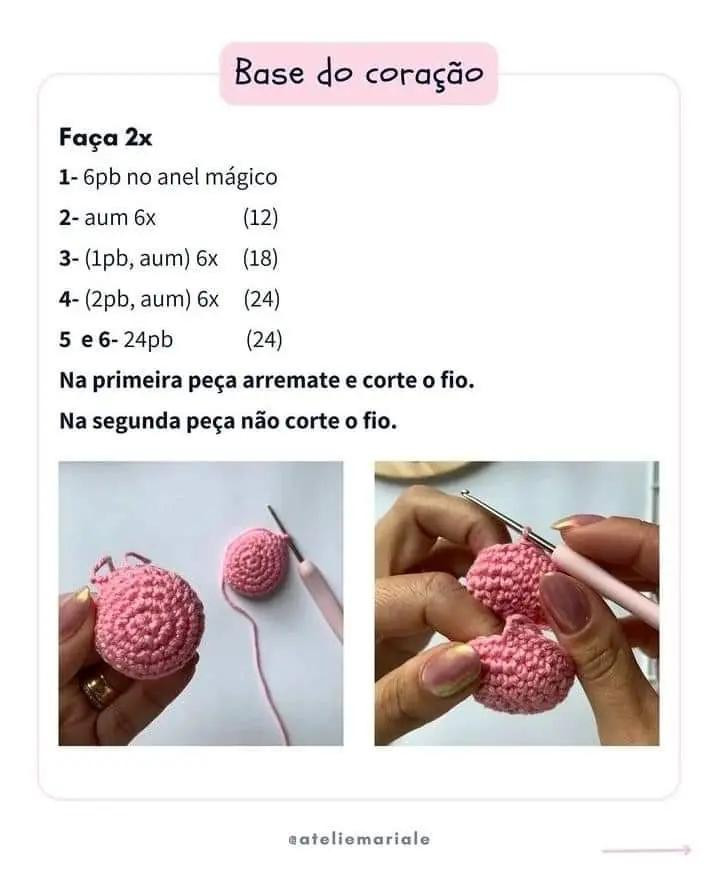 Patrón de corazón de ganchillo fácil y gratuito