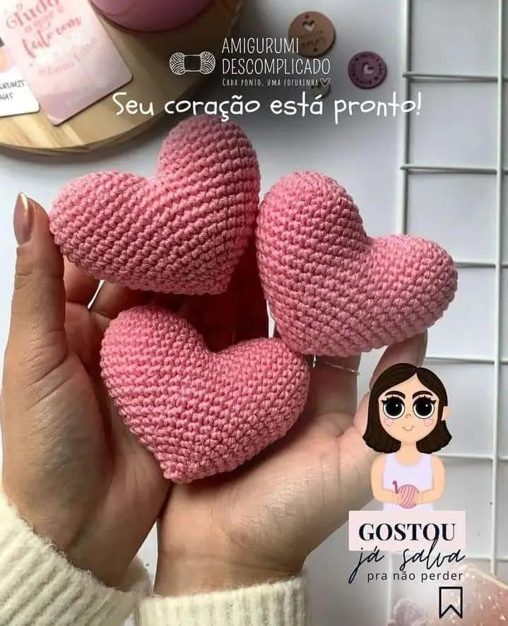 Patrón de corazón de ganchillo fácil y gratuito