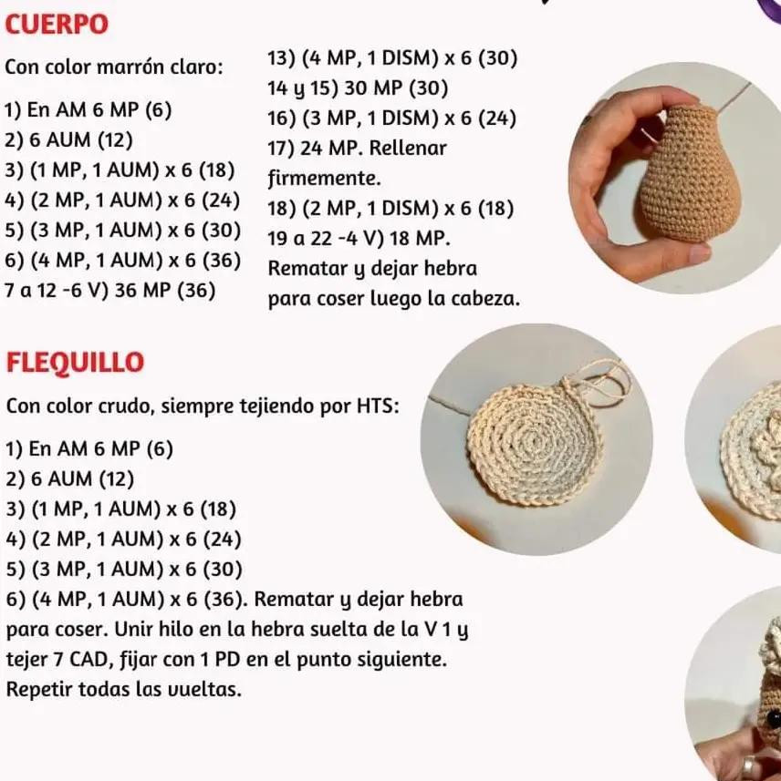 Patrón de crochet de alpaca con decoración colorida y planta