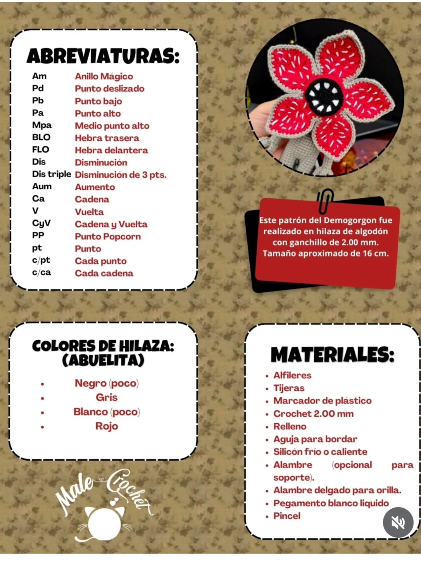 Patrón de crochet de Demogorgon para principiantes