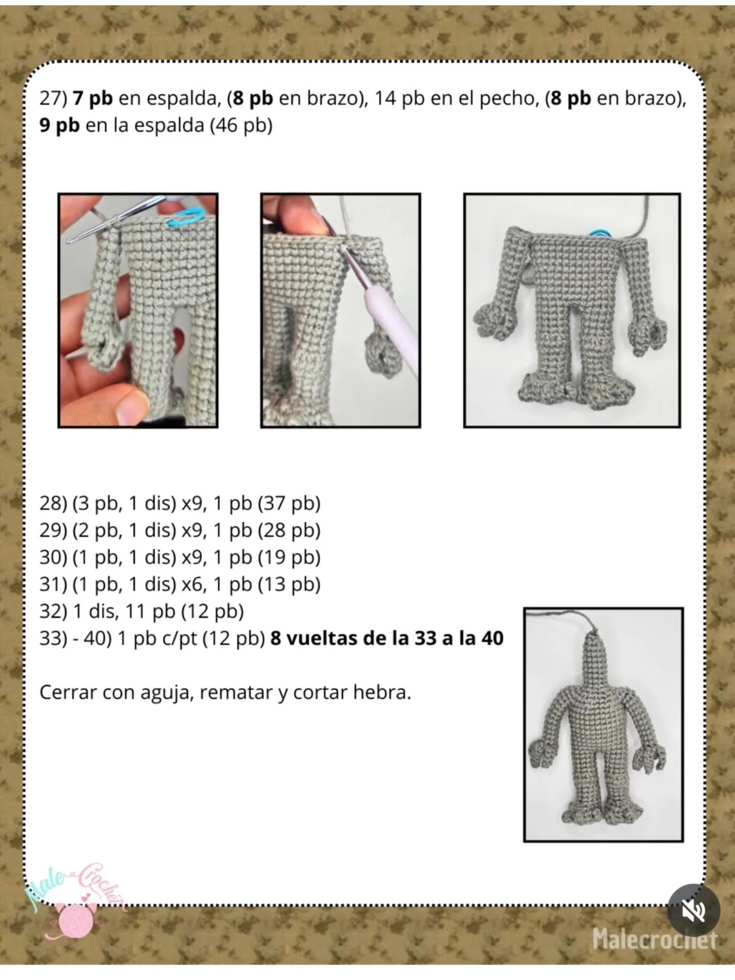 Patrón de crochet de Demogorgon para principiantes