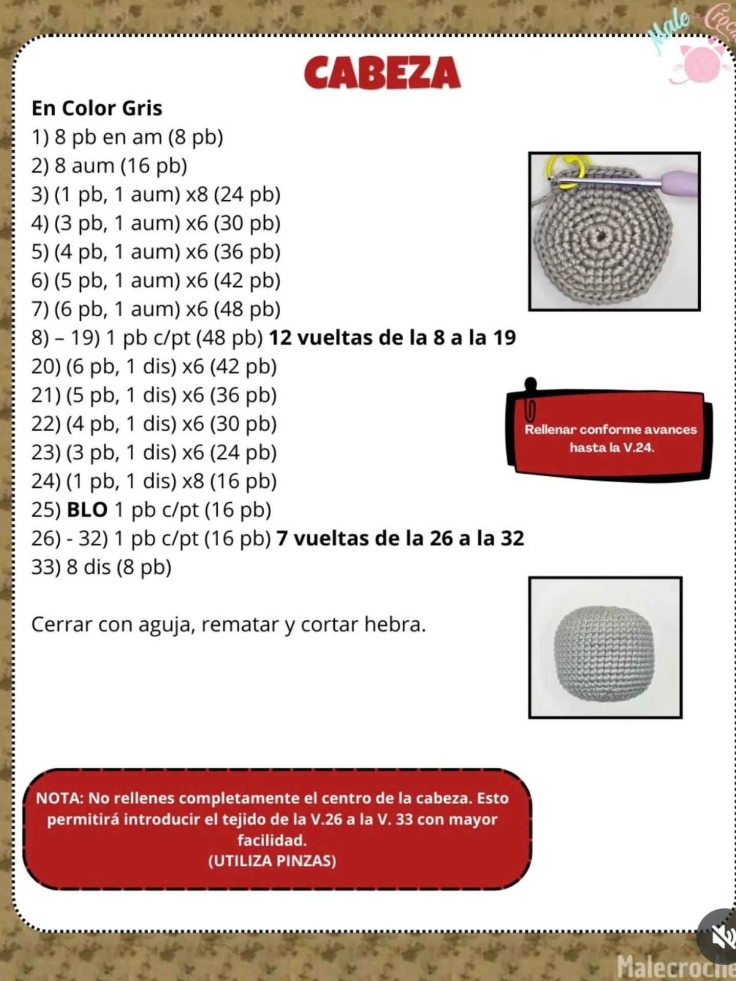 Patrón de crochet de Demogorgon para principiantes