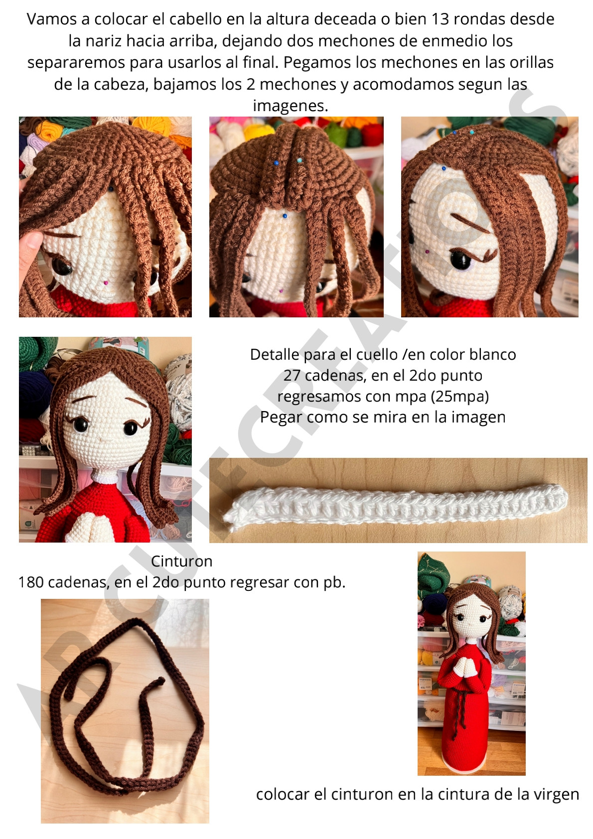 Patrón de crochet de la Virgen de Guadalupe amigurumi