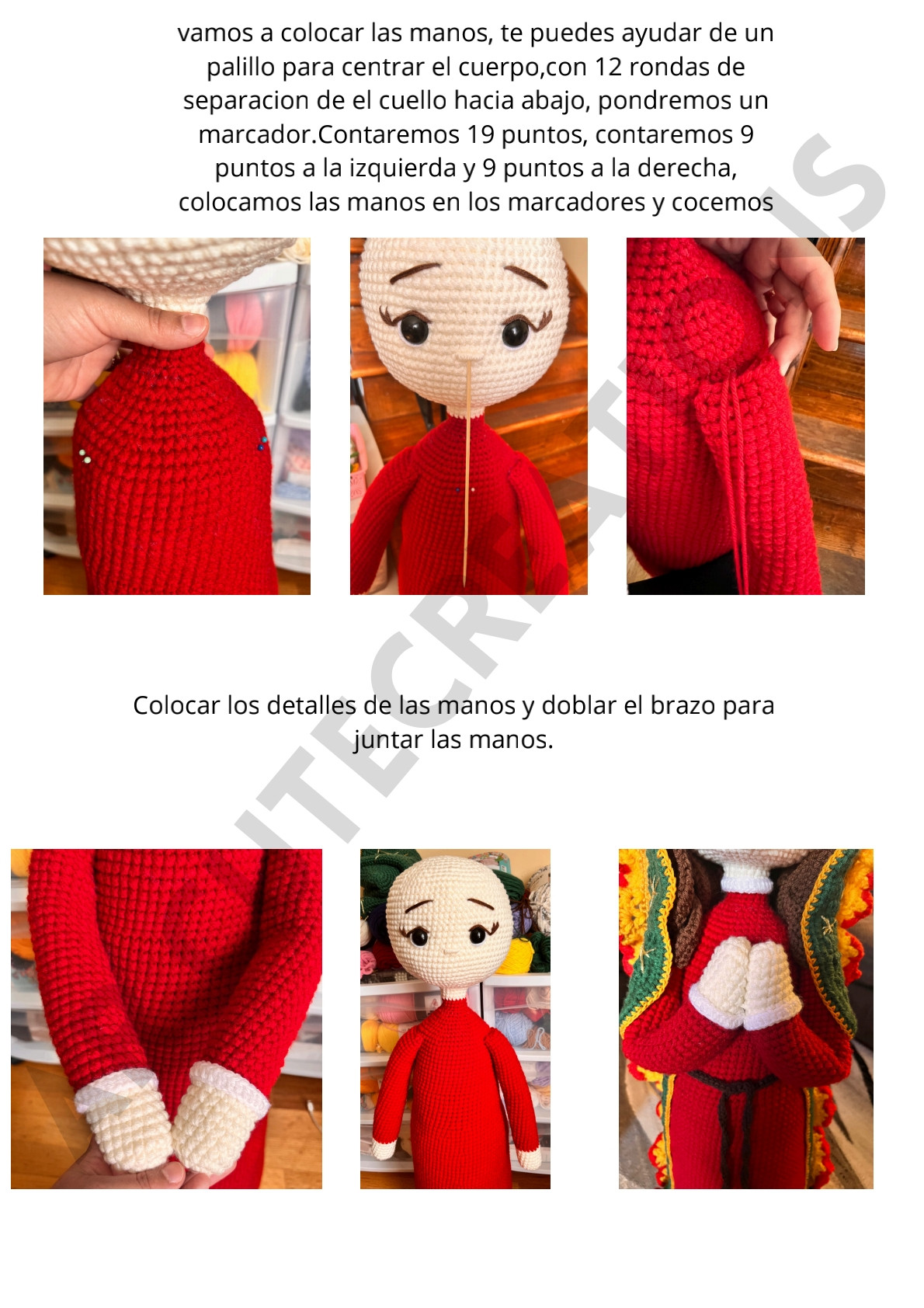 Patrón de crochet de la Virgen de Guadalupe amigurumi