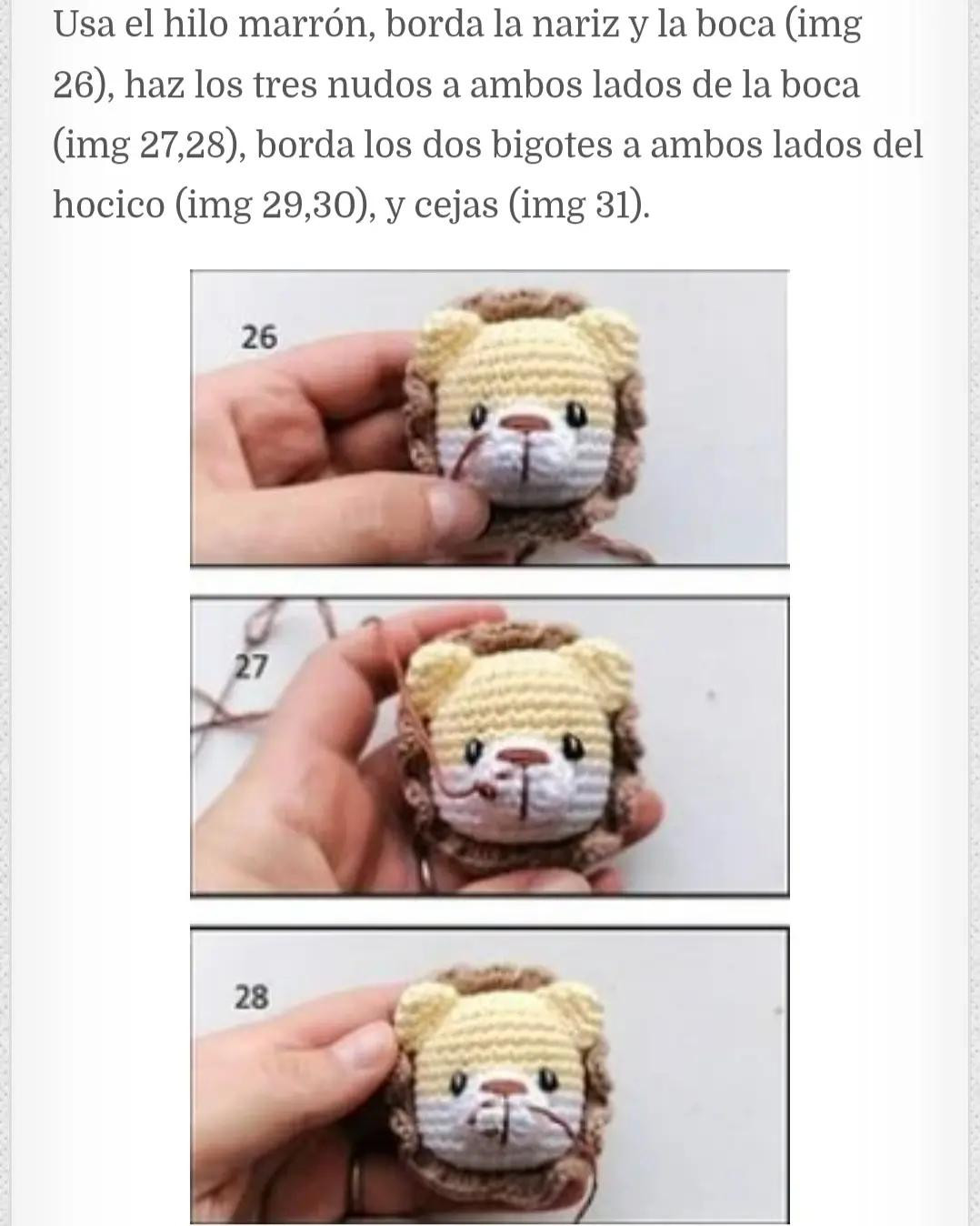 Patrón de crochet de león: sonajero y chupetero