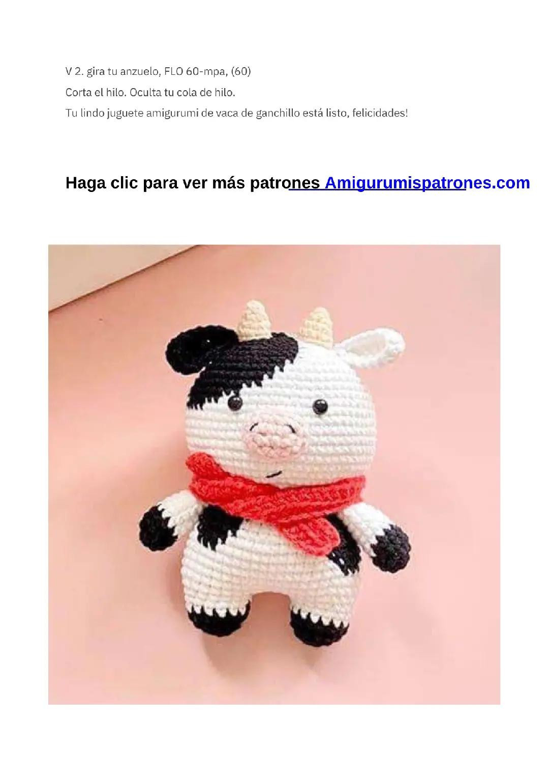 Patrón de crochet gratis: Vaca Kenji adorable