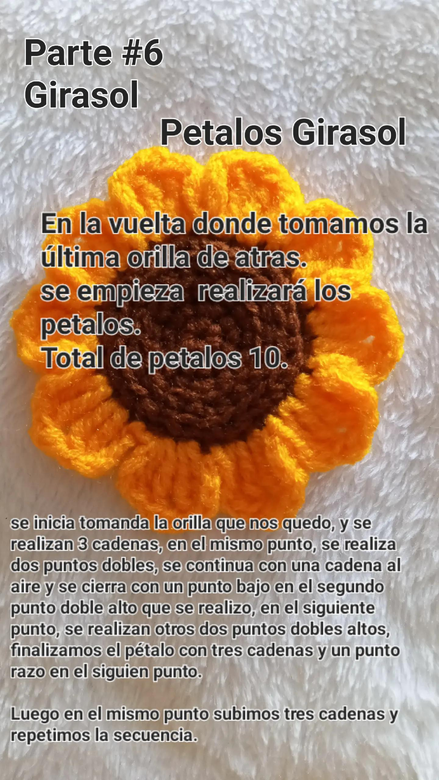 Patrón de Crochet: Maceta Girasol Hermosa y Fácil