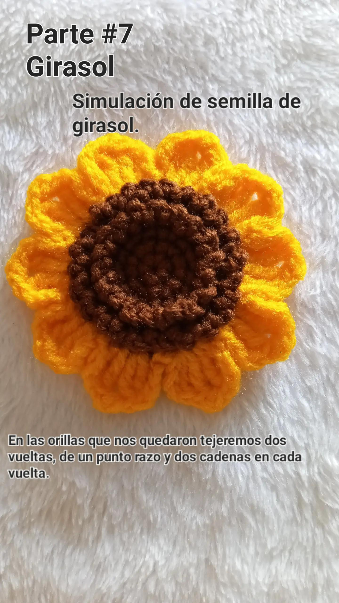 Patrón de Crochet: Maceta Girasol Hermosa y Fácil