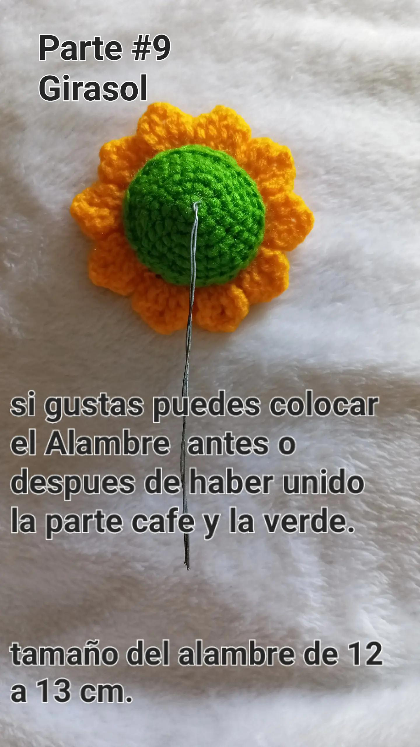 Patrón de Crochet: Maceta Girasol Hermosa y Fácil