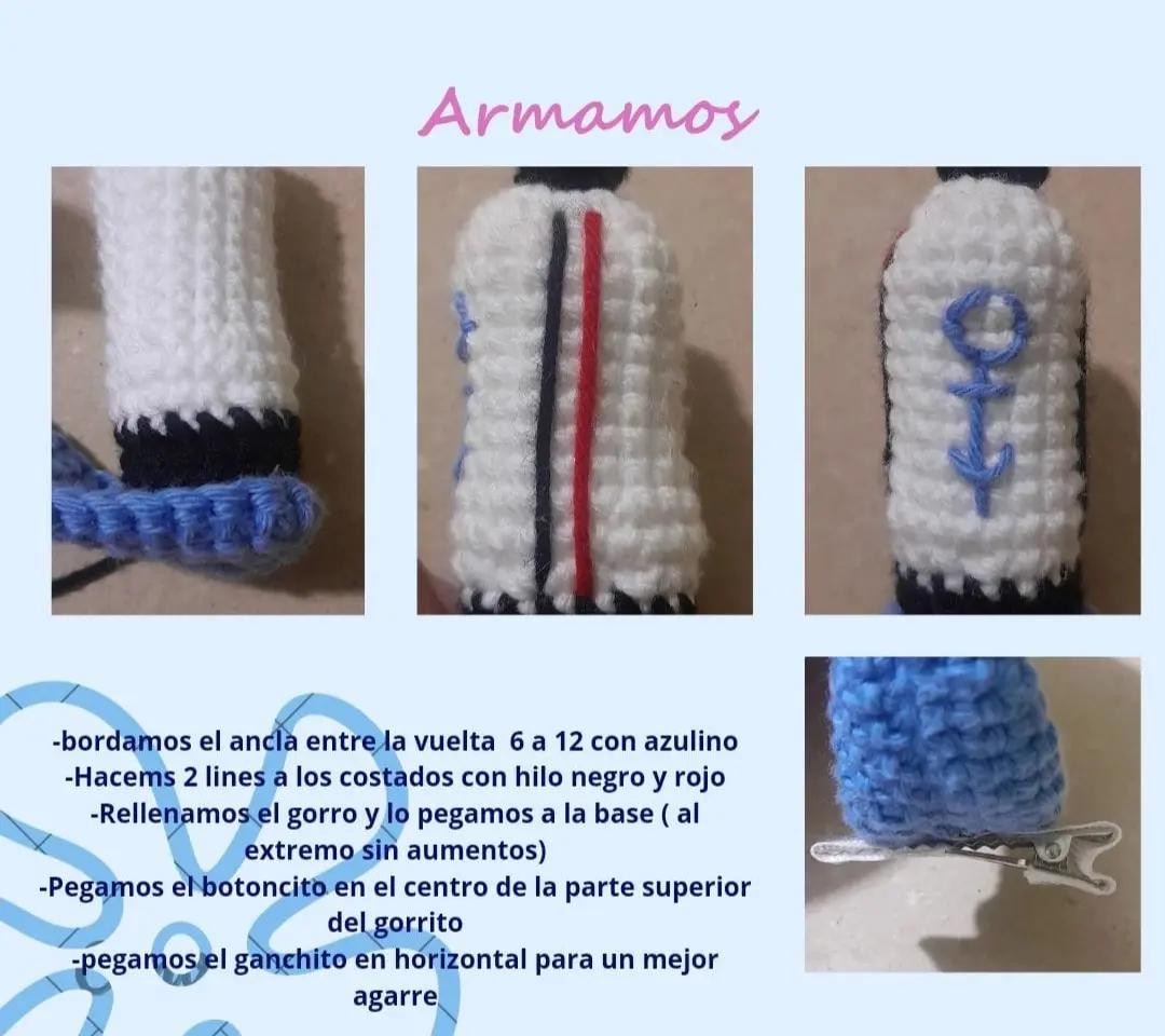 Patrón de crochet para arbolito de Navidad con materiales sugeridos