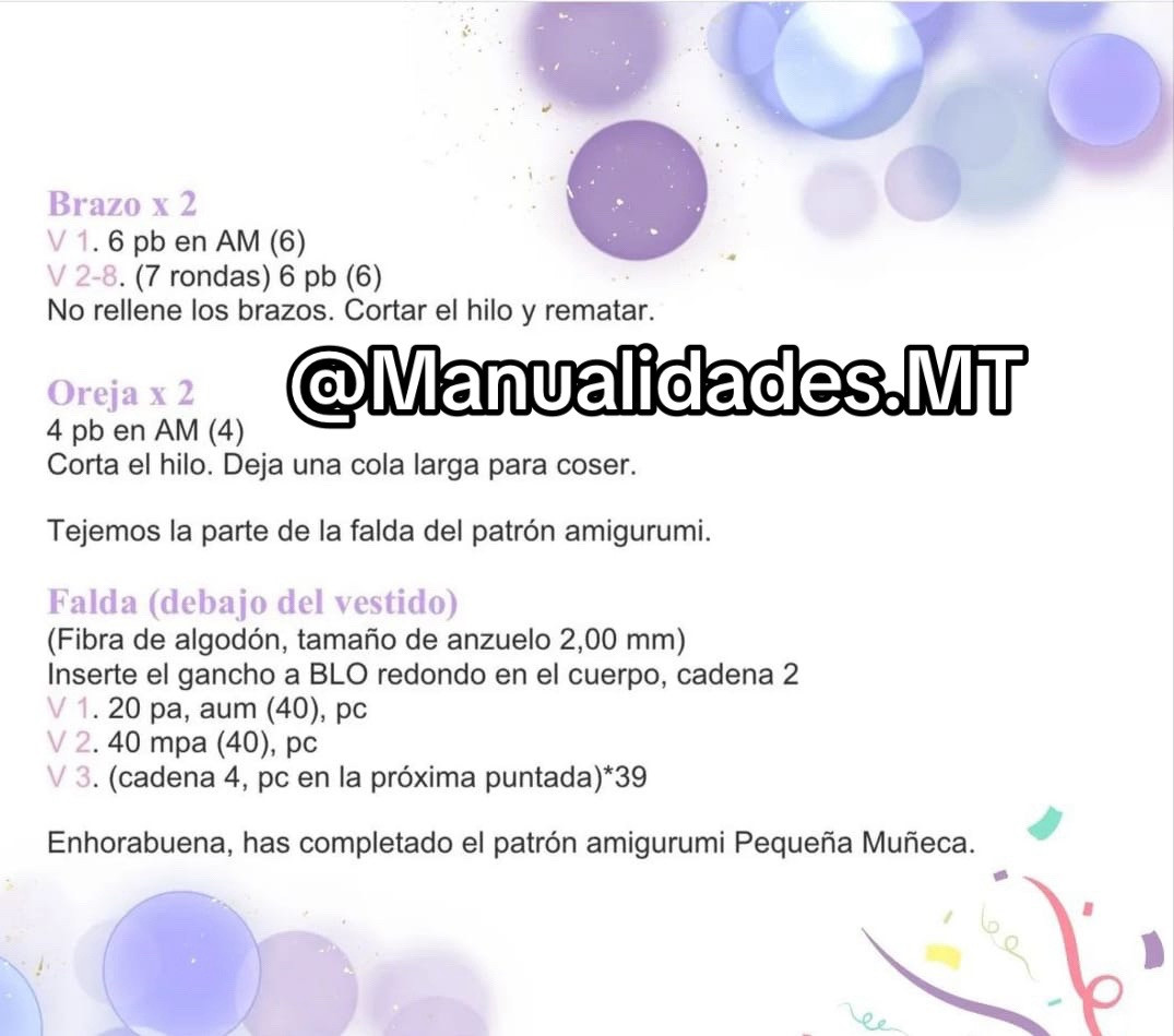 Patrón de crochet para muñeca pequeña con vestido