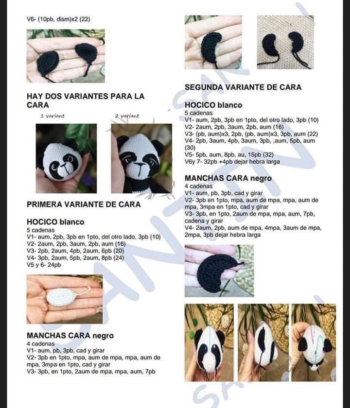 Patrón de crochet para un adorable oso panda amigurumi