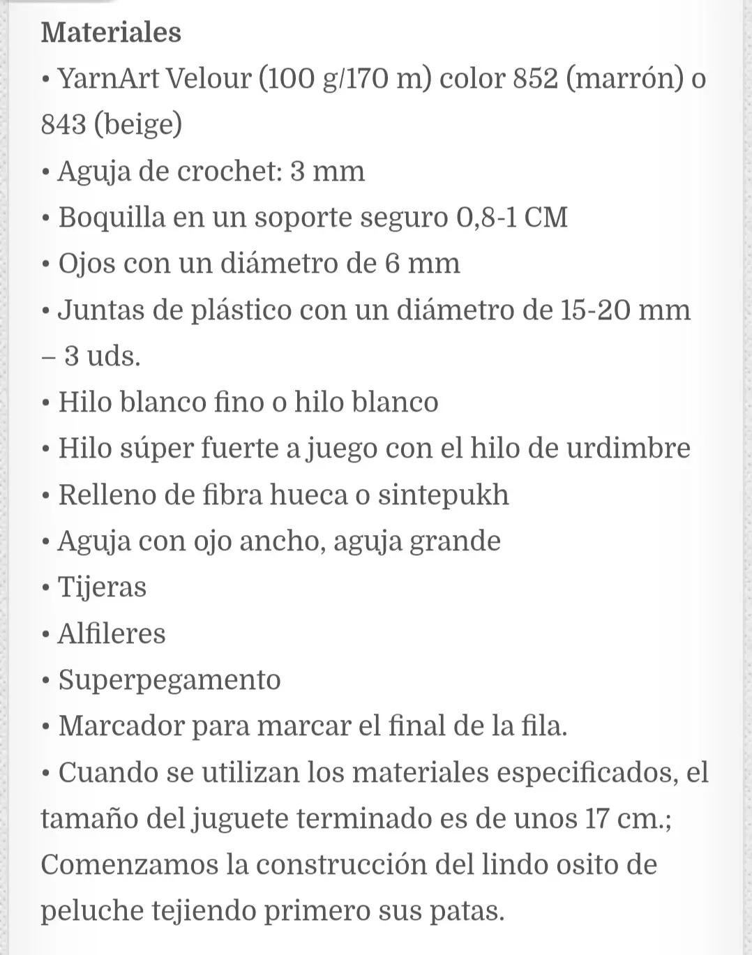 Patrón de crochet para un oso de peluche adorable