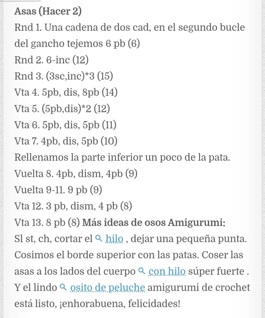 Patrón de crochet para un oso de peluche adorable